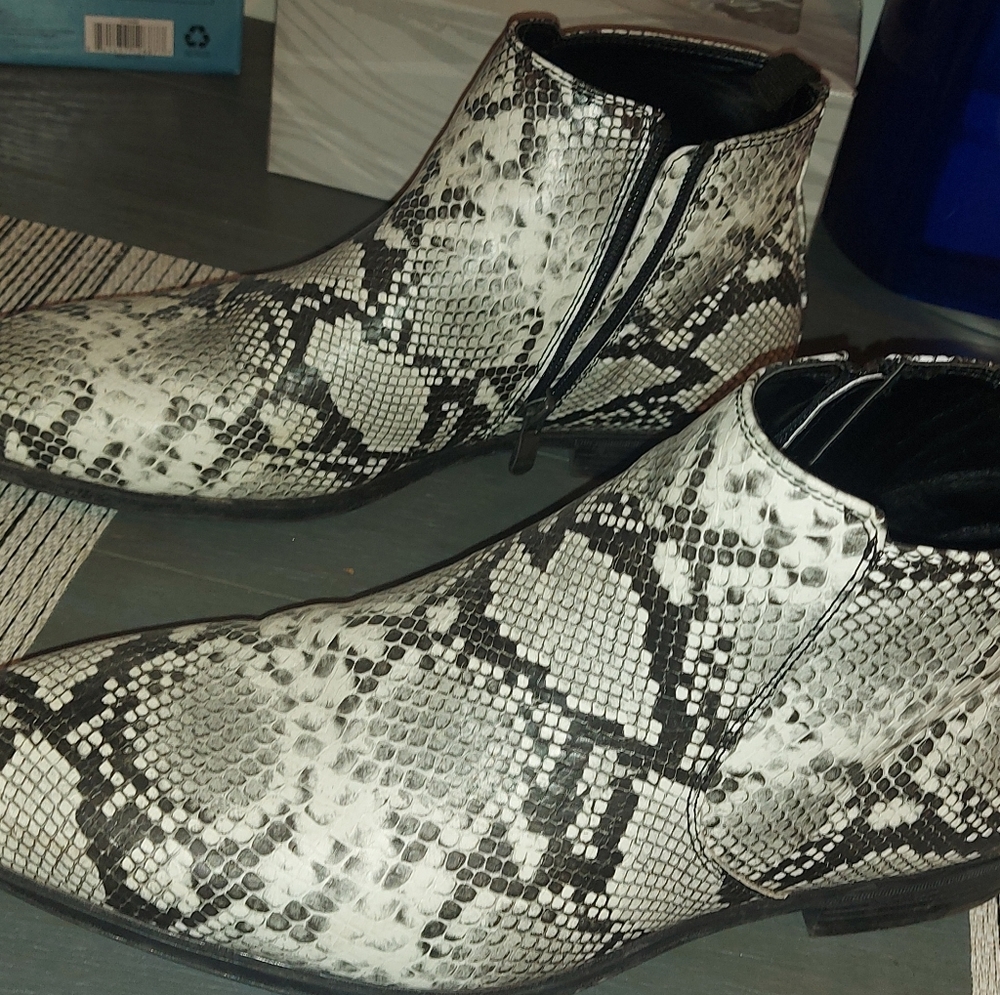 Snake skin dress boots